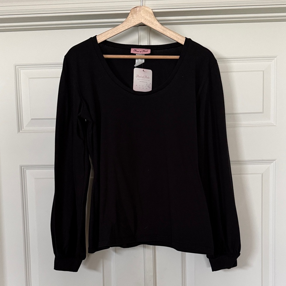 Heart of Haute Black Long Sleeve Top
